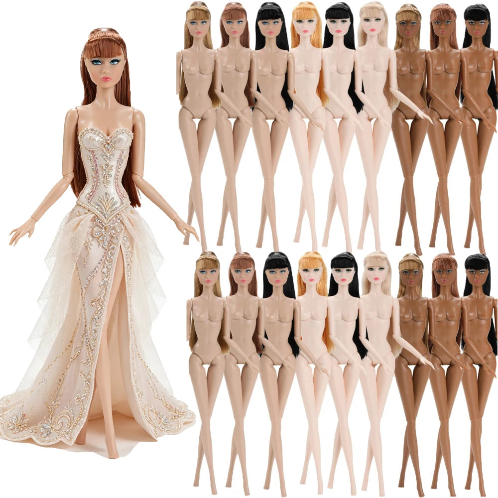 New 32cm Supermodel Doll 1/6 Multi-jointed Female Body+Make-up Head Dress Up Toy Long Hair Ponytail With Bangs Collection Gift