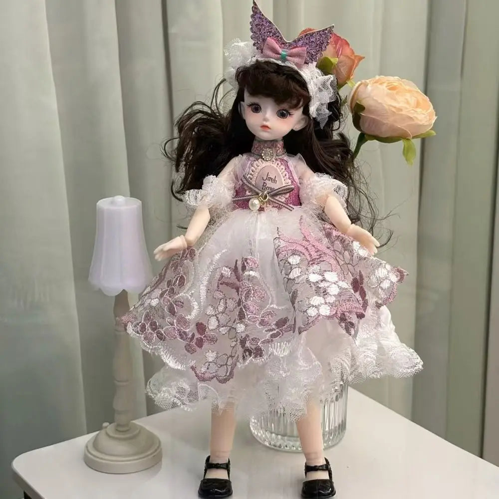 1/6 SD 30cm Doll with Clothes Long Hair High Heel Princess Dress Up Dolls Anime Ball Jointed Princess Makeup Ball Joint Doll