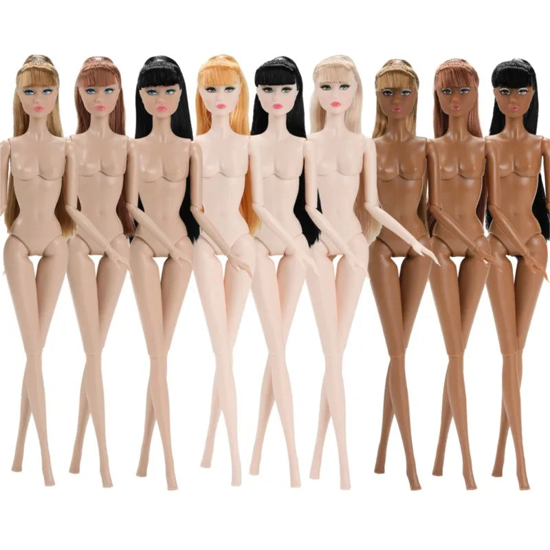New 32cm Supermodel Doll 1/6 Multi-jointed Female Body+Make-up Head Dress Up Toy Long Hair Ponytail With Bangs Collection Gift