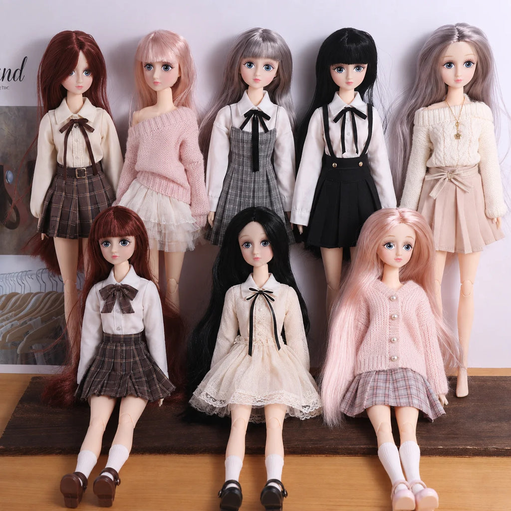 Princess Toy Beautiful 30cm Dress Up Doll Kawaii Toys Movable Joint Doll DIY with Hair 1/6 20-joint Doll Body Toddler