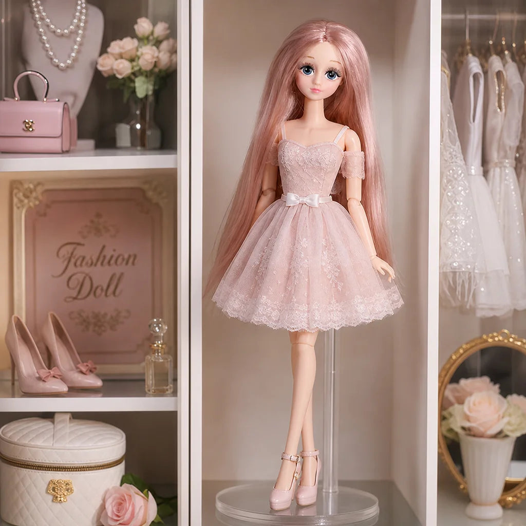 Princess Toy Beautiful 30cm Dress Up Doll Kawaii Toys Movable Joint Doll DIY with Hair 1/6 20-joint Doll Body Toddler